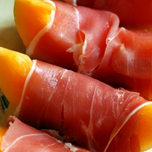 Crudo di parma e melone