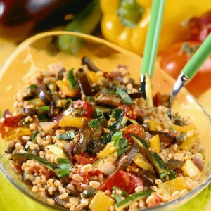 Farro, zucchine, pomodori