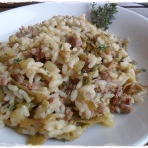 risotto carciofi e salsiccia