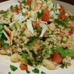 Insalata di Riso integrale  salmone e granchio