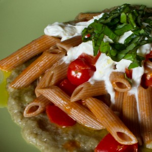 Mezze penne Bio alla crema di Melanzane