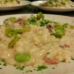 risotto calamaretti e fave