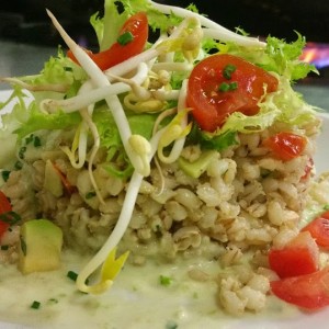 Orzo Biologico in Insalata  Con Avocado, Tofu  e Salsa Guacamole