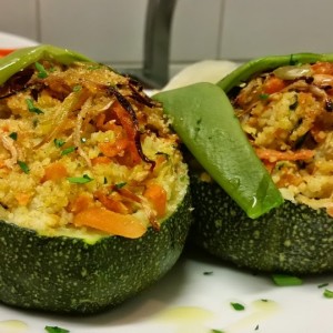 Zucchine Tonde ripiene al Cous cous Integrale