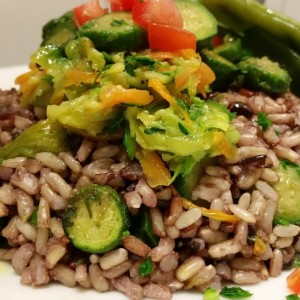 mix di risi bio con zucchine baby e il suo fiore1