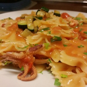 Farfalle da Agr. Biologica Con Seppioline e Zucchine